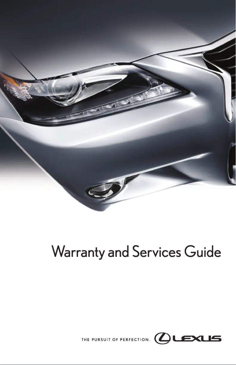 Page 1 de la notice Informations de garantie Lexus IS 200t (2017)