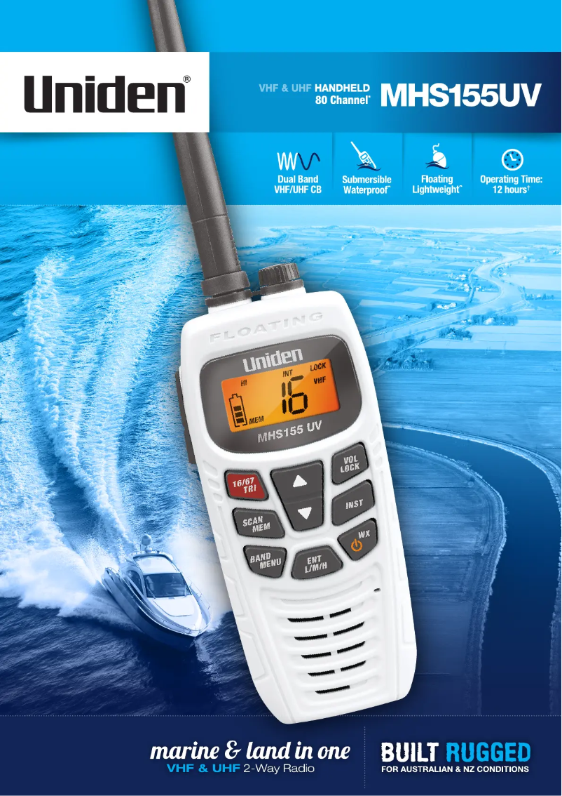 Page 1 de la notice Brochure Uniden MHS157UV