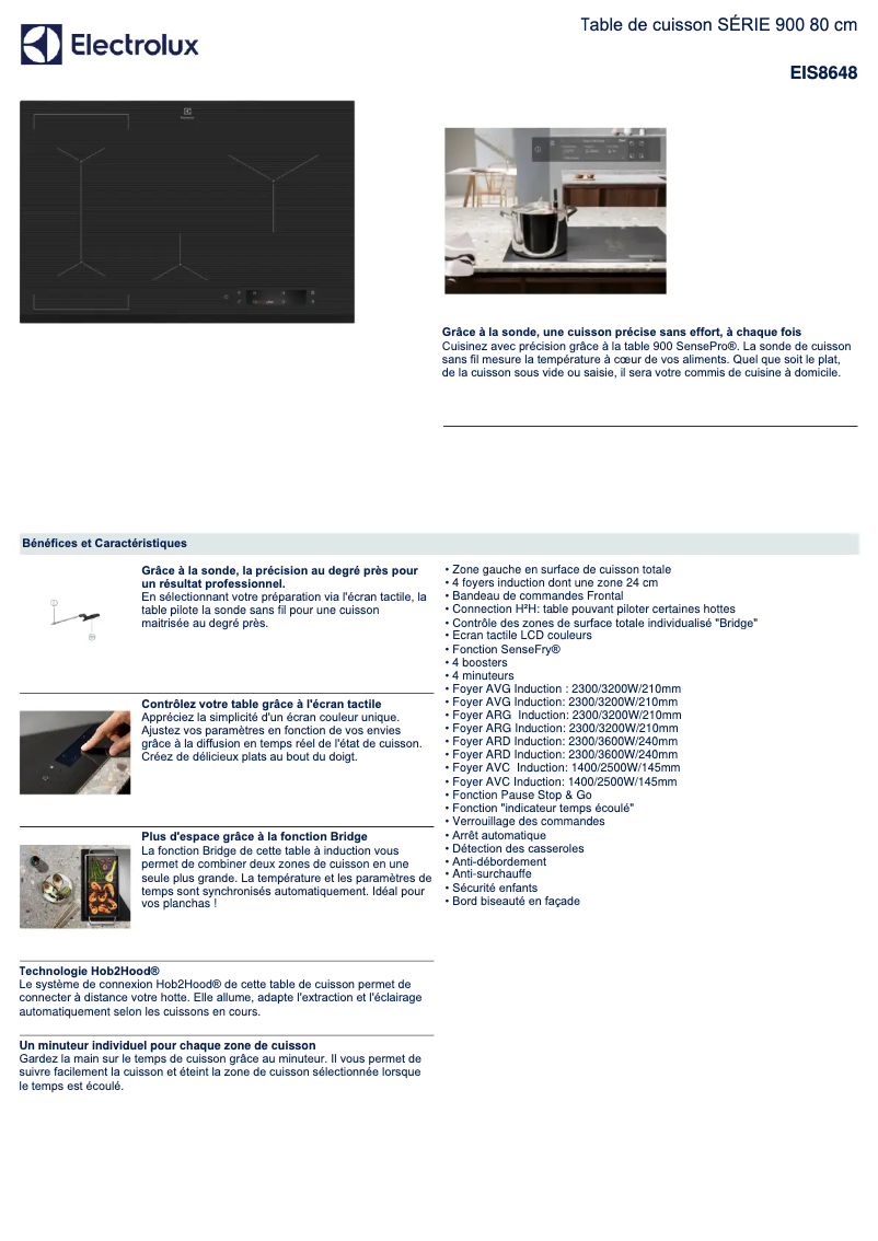 Page n°1 - Fiche technique Electrolux EIS8648