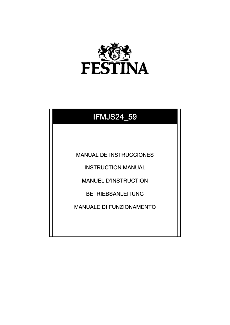 Page 1 de la notice Manuel utilisateur Festina F6815