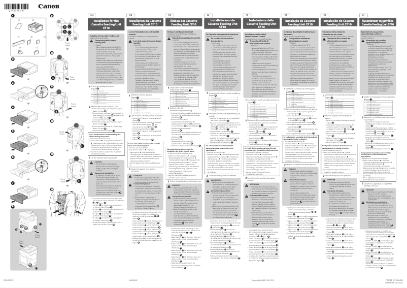 Page n°1 - Guide d'installation Canon WG7250F