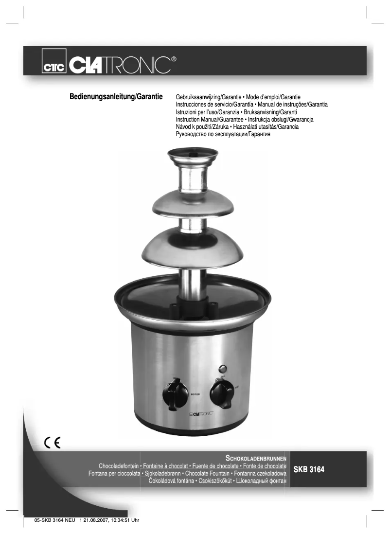 Page n°1 - Manuel utilisateur Clatronic SKB 3164