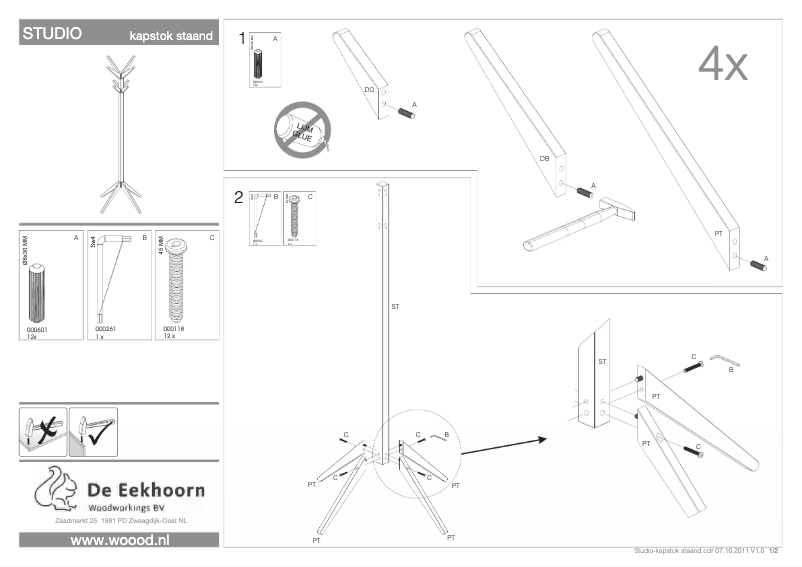 Page 1 de la notice Manuel utilisateur WOOOD Studio
