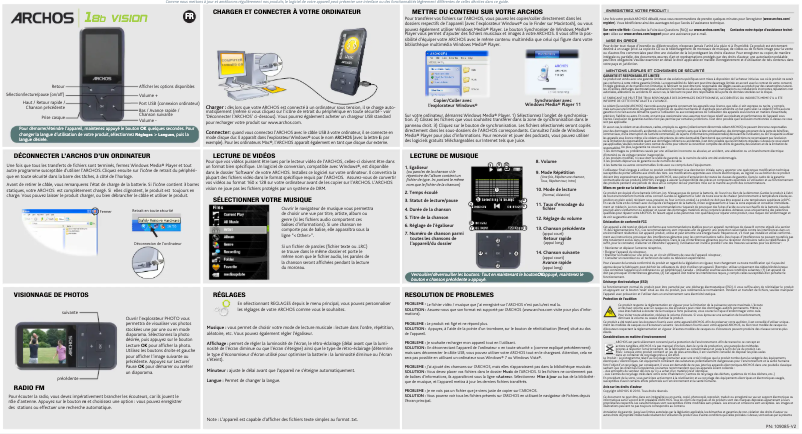 Page 1 de la notice Guide de démarrage rapide Archos 18b Vision