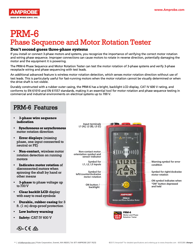 Image de la première page du manuel de l'appareil PRM-6