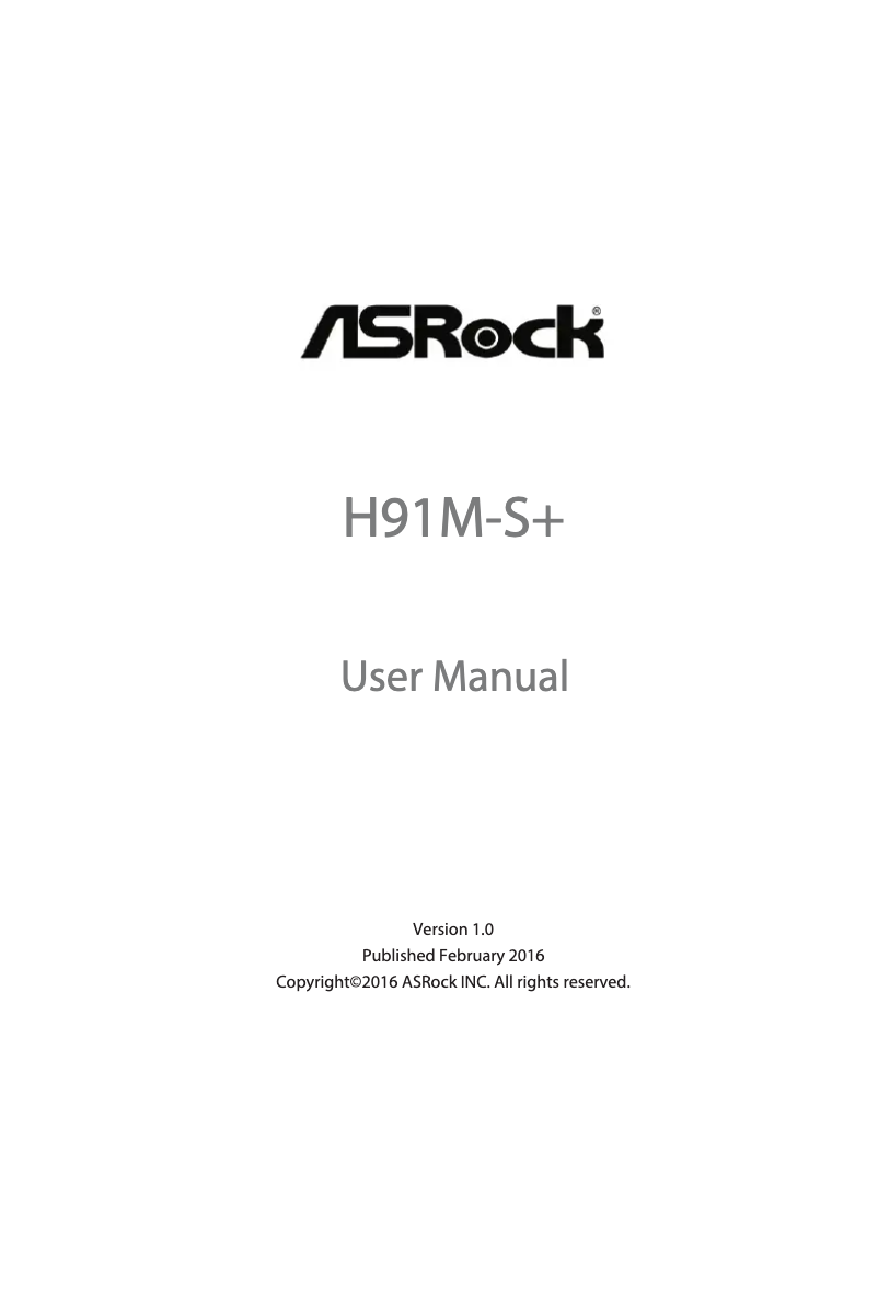 Image de la première page du manuel de l'appareil H91M-S+