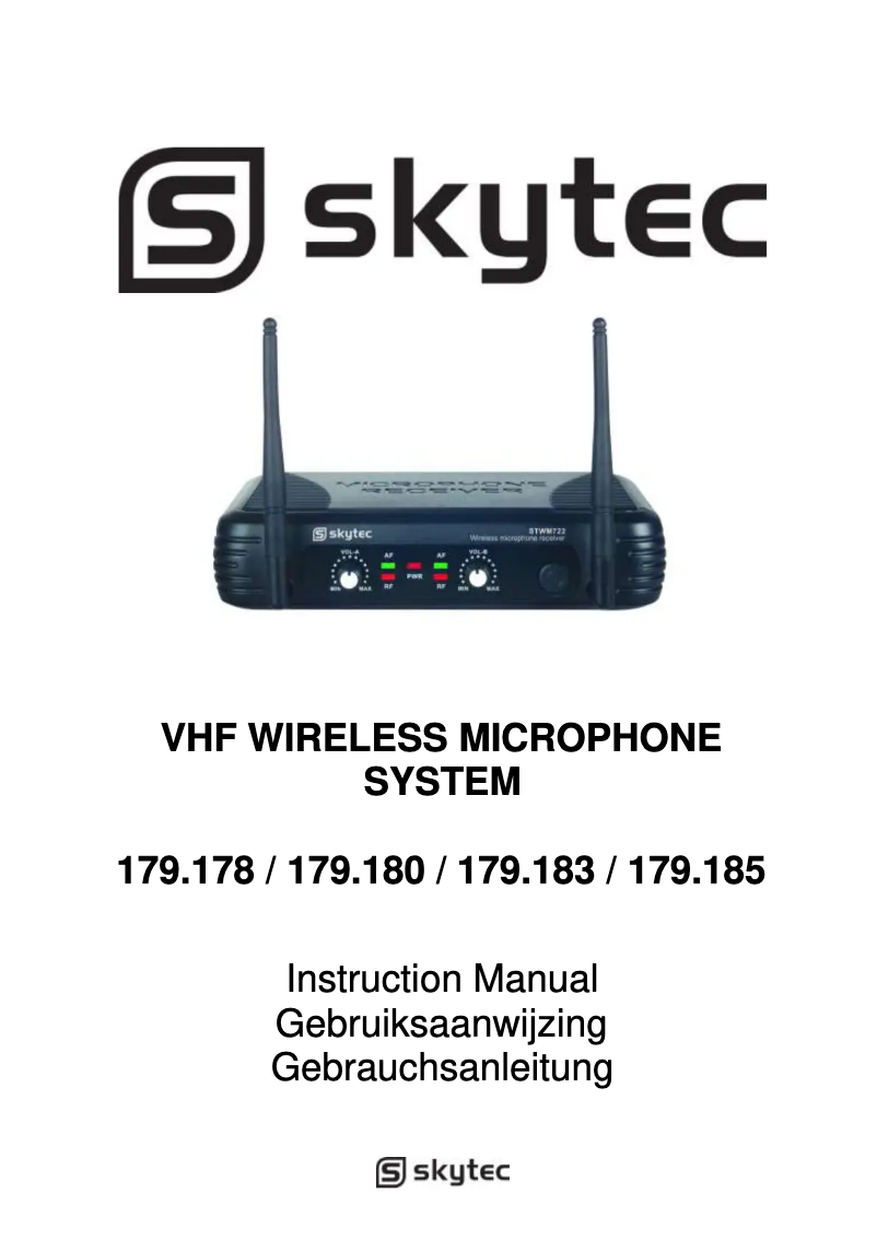 Page n°1 - Manuel utilisateur Skytec STWM712