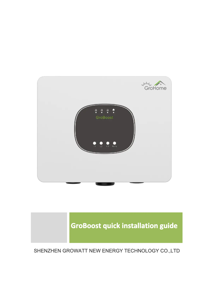 Image de la première page du manuel de l'appareil GroBoost