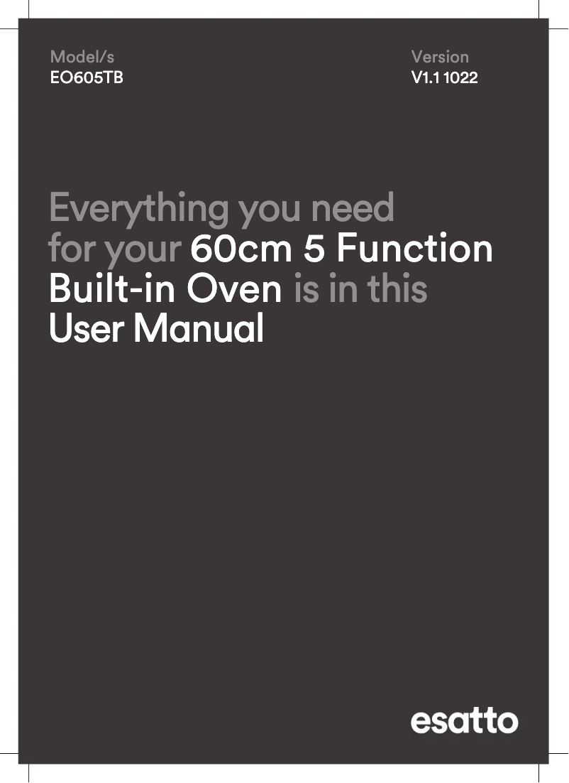 Page 1 de la notice Manuel utilisateur Esatto EO605TB