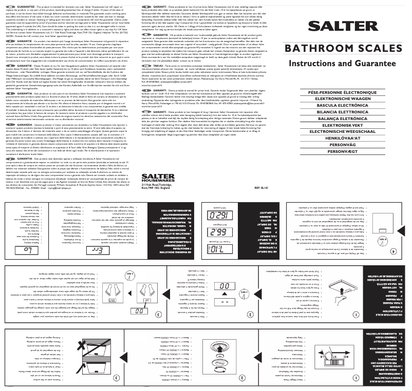 Page 1 de la notice Manuel utilisateur Salter 920 SV3R