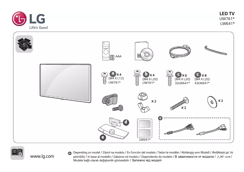 Imagen de la primera página del manual del dispositivo 43LW641H