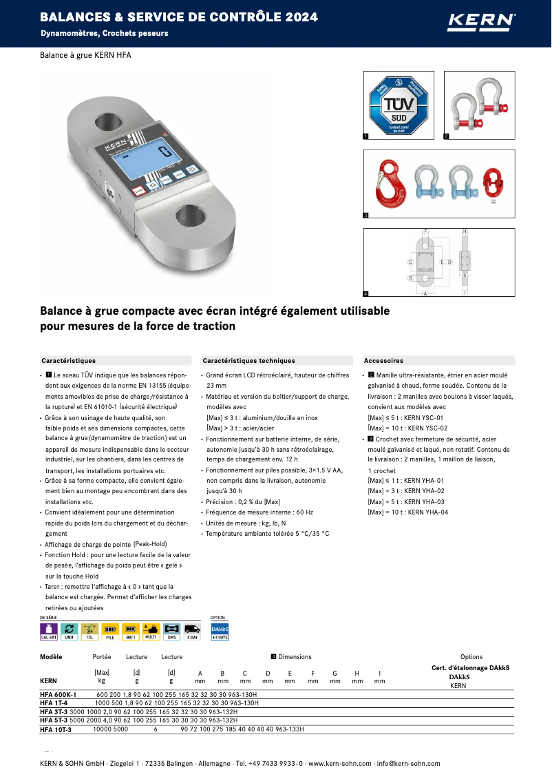 Page 1 de la notice Brochure Kern HFA 10T-3