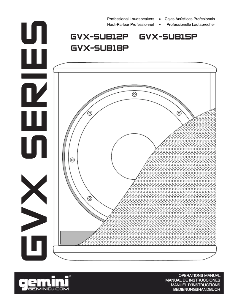 Image de la première page du manuel de l'appareil GVXSUB18P