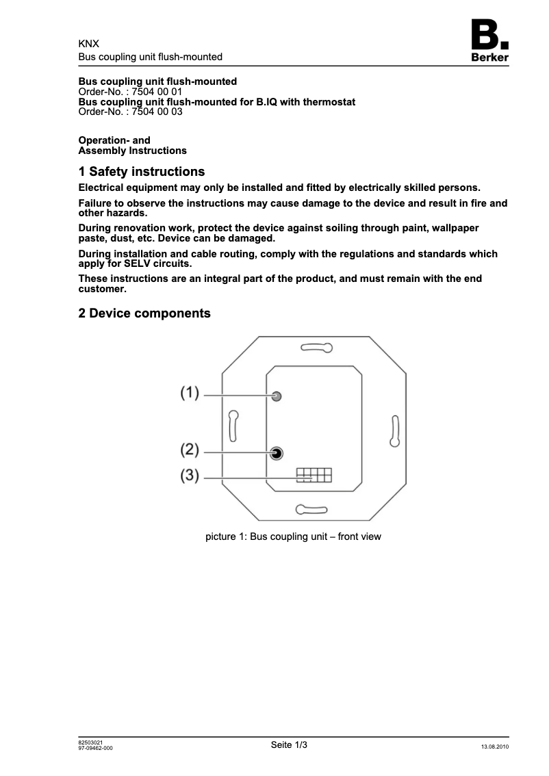 Image de la première page du manuel de l'appareil 75040001