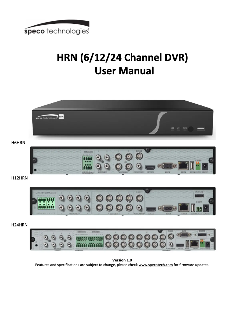 Image de la première page du manuel de l'appareil H12HRN1