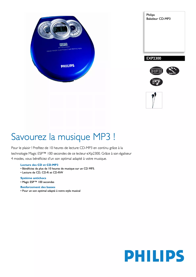 Image de la première page du manuel de l'appareil EXP2300