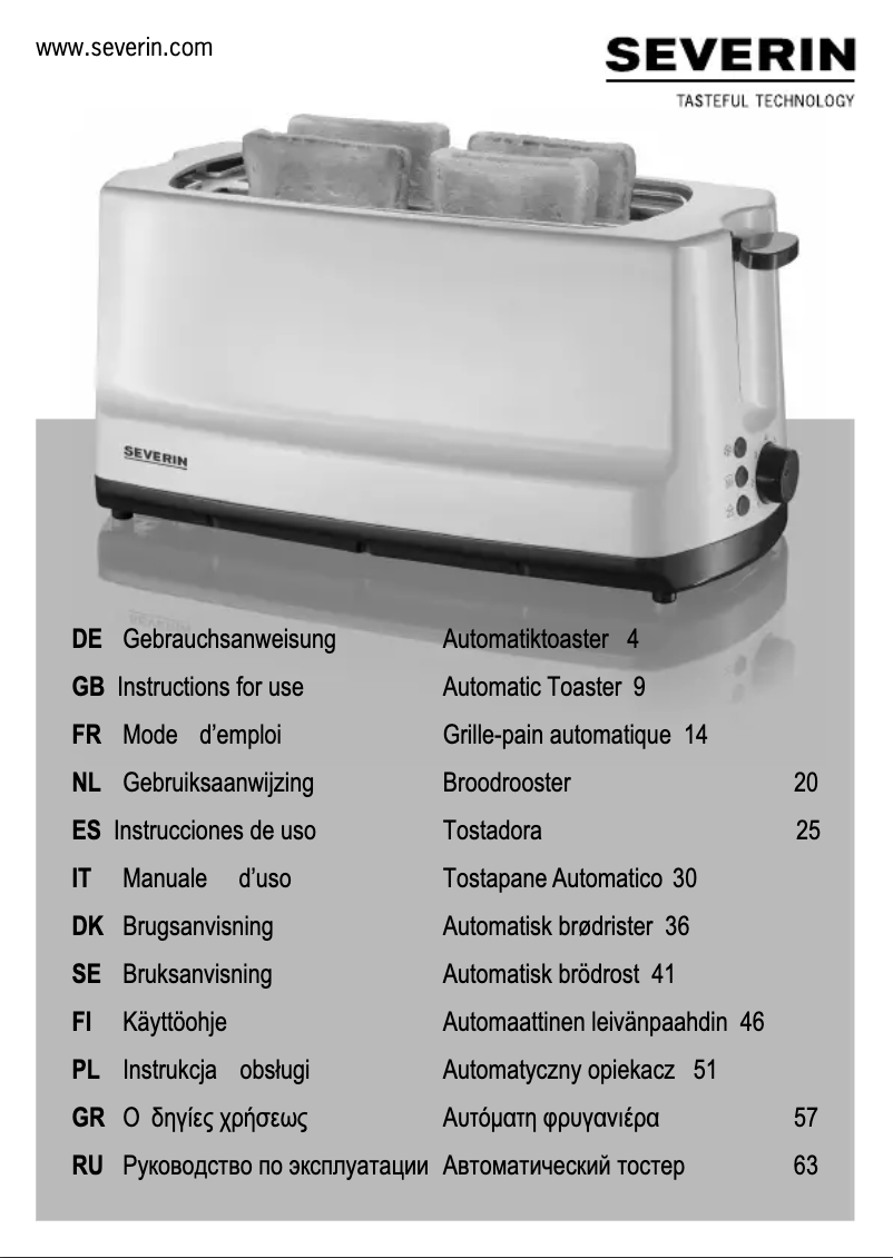 Page n°1 - Manuel utilisateur Severin AT 2234