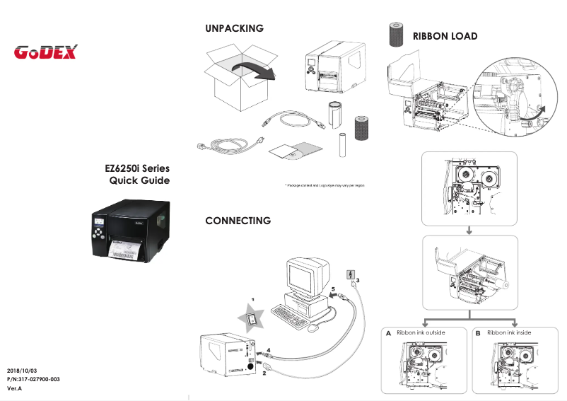 Page 1 de la notice Manuel utilisateur Godex EZ6350i