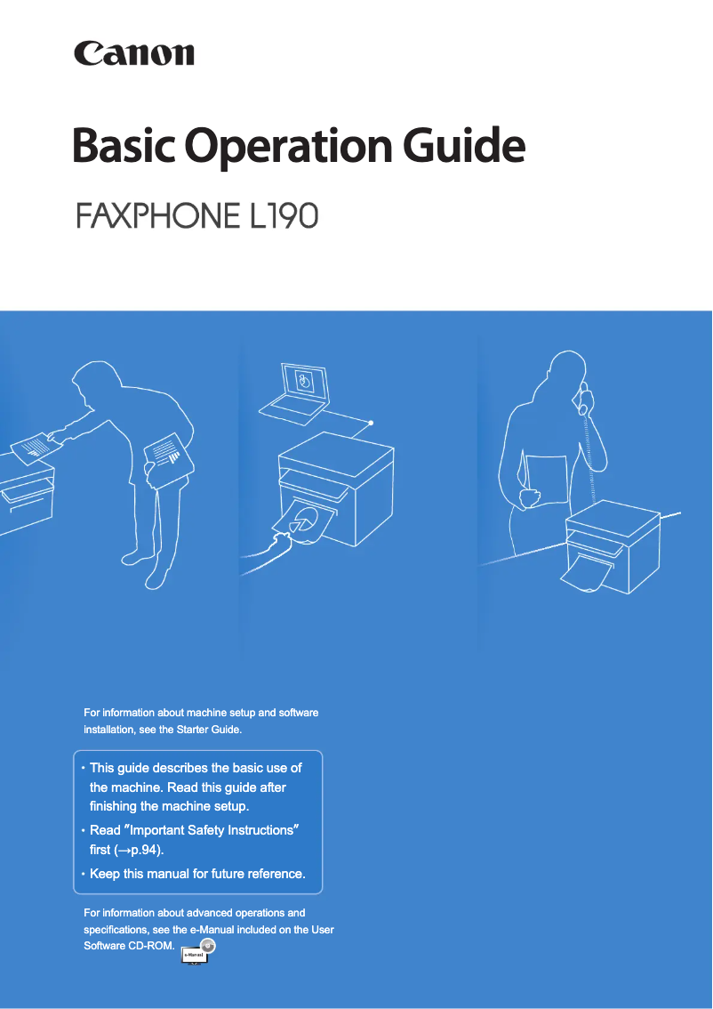Page 1 de la notice Manuel utilisateur Canon FAXPHONE L190