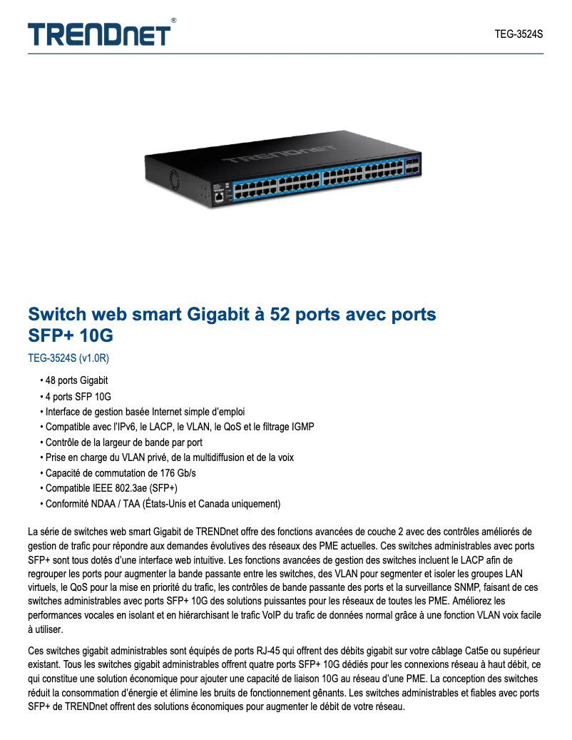 Image de la première page du manuel de l'appareil TEG-3524S