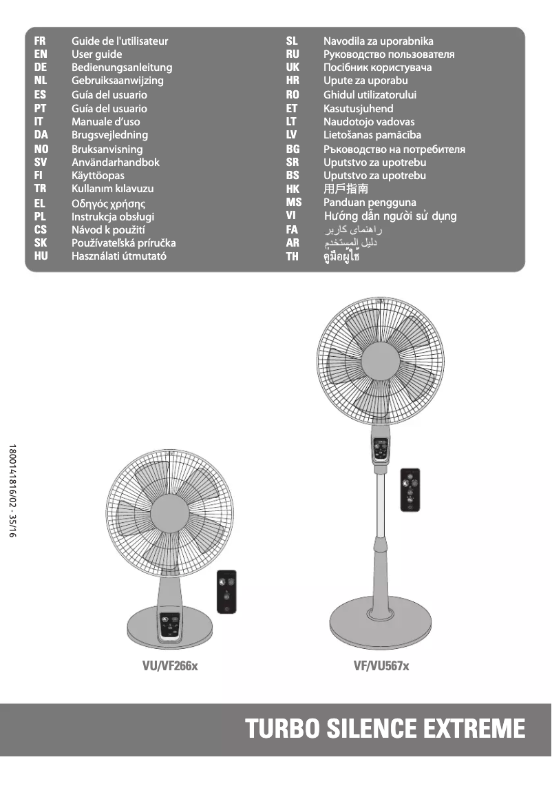 Page 1 de la notice Manuel utilisateur Rowenta Turbo Silence Extreme VU2660