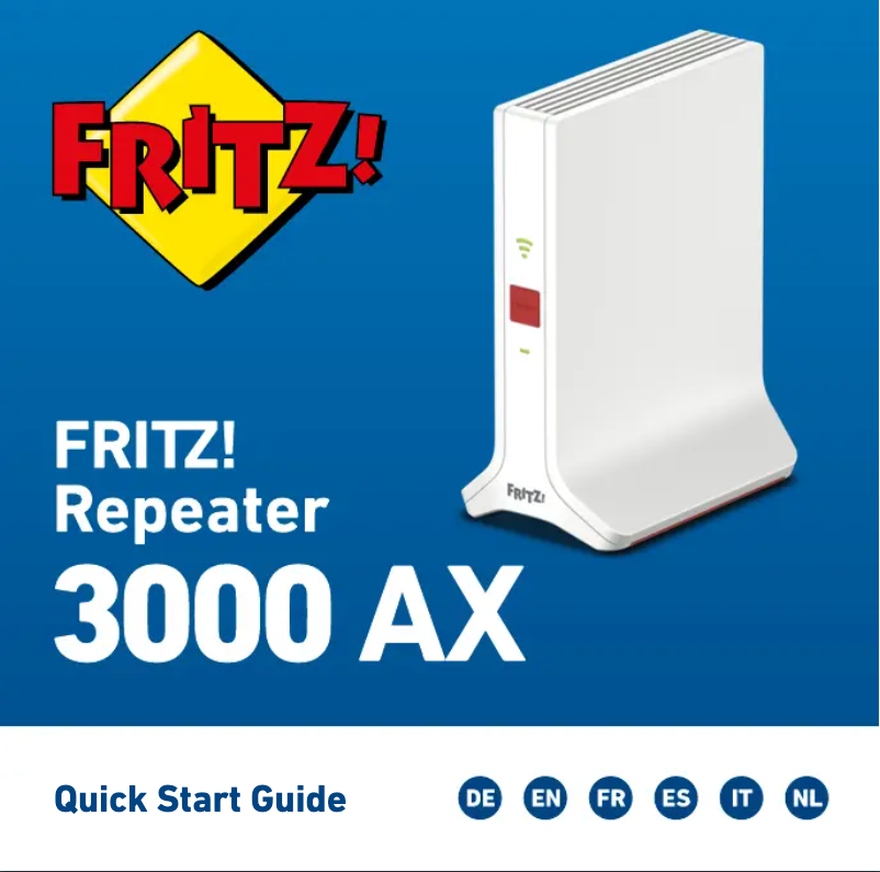 Image de la première page du manuel de l'appareil FRITZ!Repeater 3000 AX