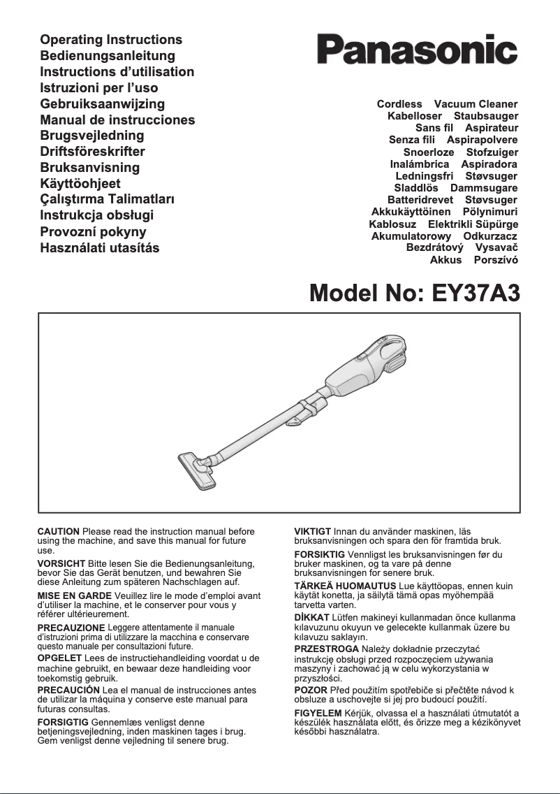 Image de la première page du manuel de l'appareil EY37A3