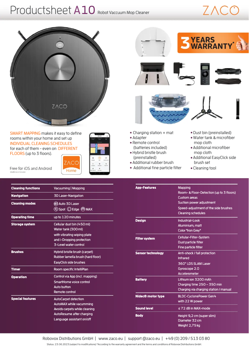 Image de la première page du manuel de l'appareil A10