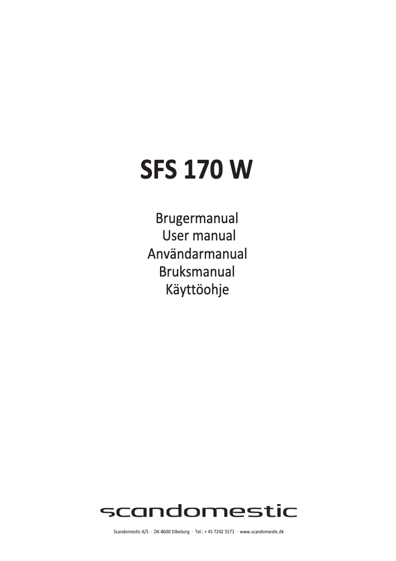 Page n°1 - Manuel utilisateur Scandomestic SFS 170 W
