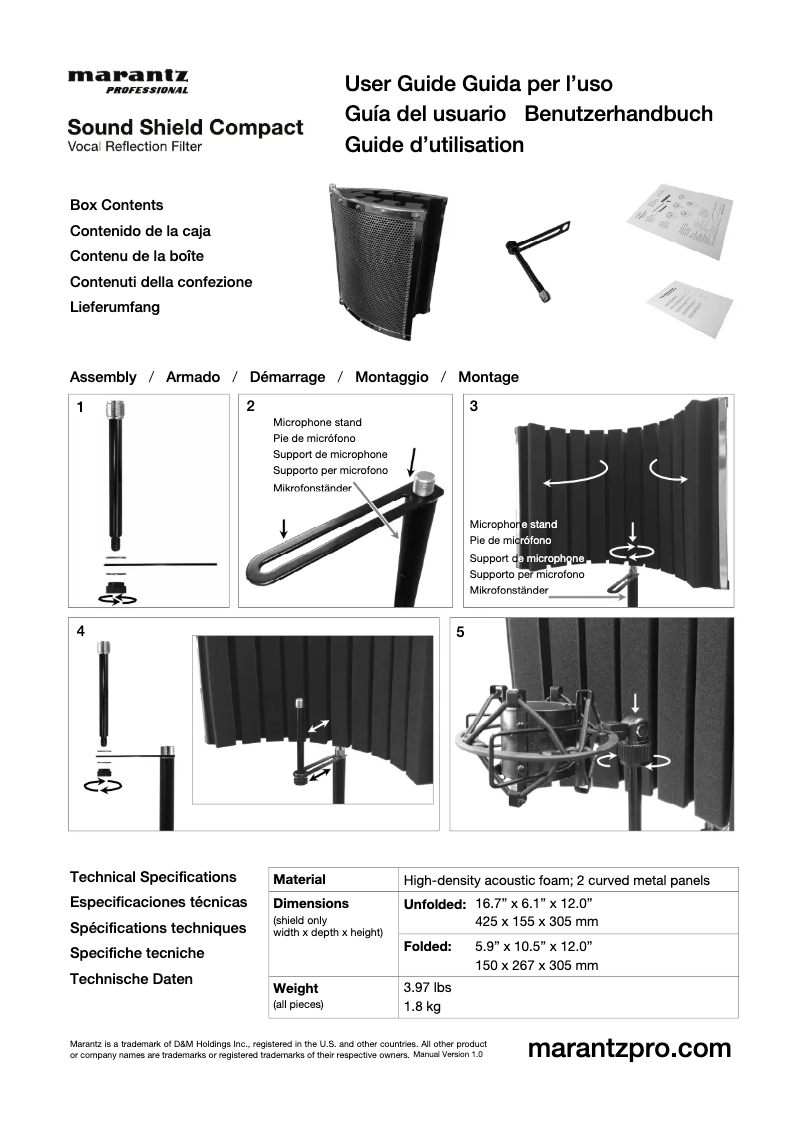 Page n°1 - Manuel utilisateur Marantz Sound Shield Compact