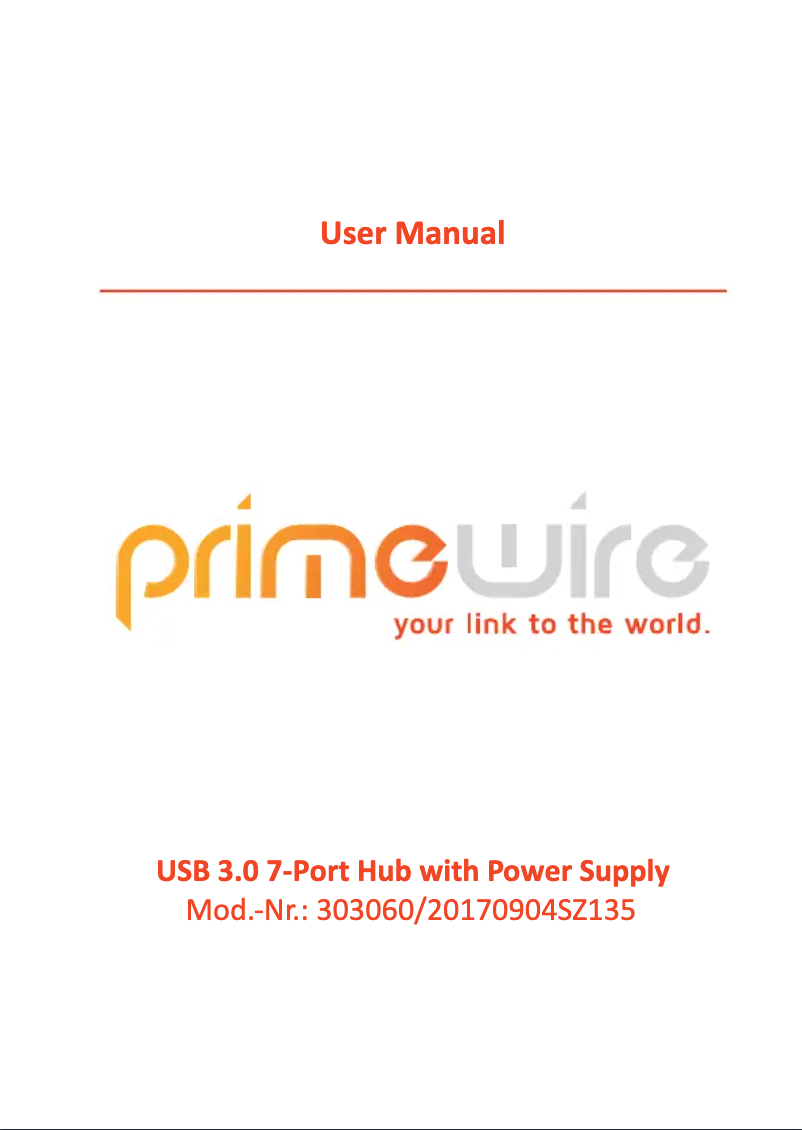 Page 1 de la notice Manuel utilisateur Primewire 303060