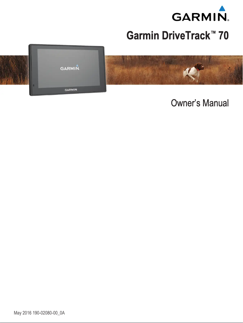 Page 1 de la notice Manuel utilisateur Garmin DriveTrack 70