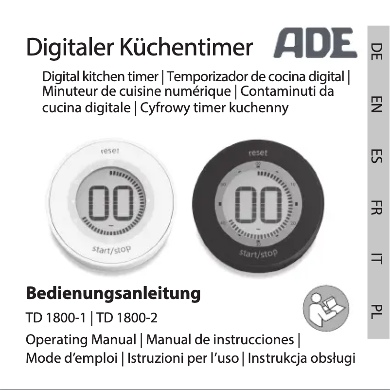 Page n°1 - Manuel utilisateur ADE TD 1800-1
