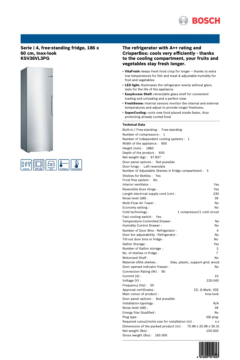First page image of the manual for KSV36VL3PG