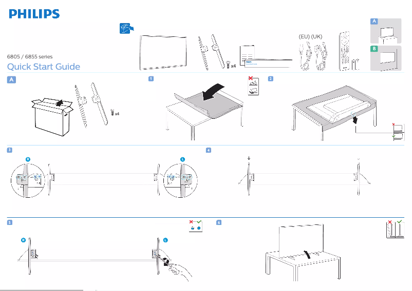 Page 1 de la notice Guide de démarrage rapide Philips 43PFS6855