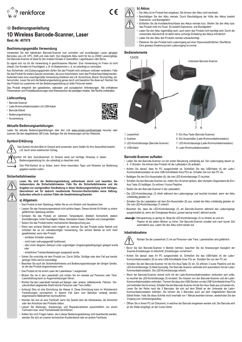 Page 1 de la notice Manuel utilisateur Renkforce LS6300BU