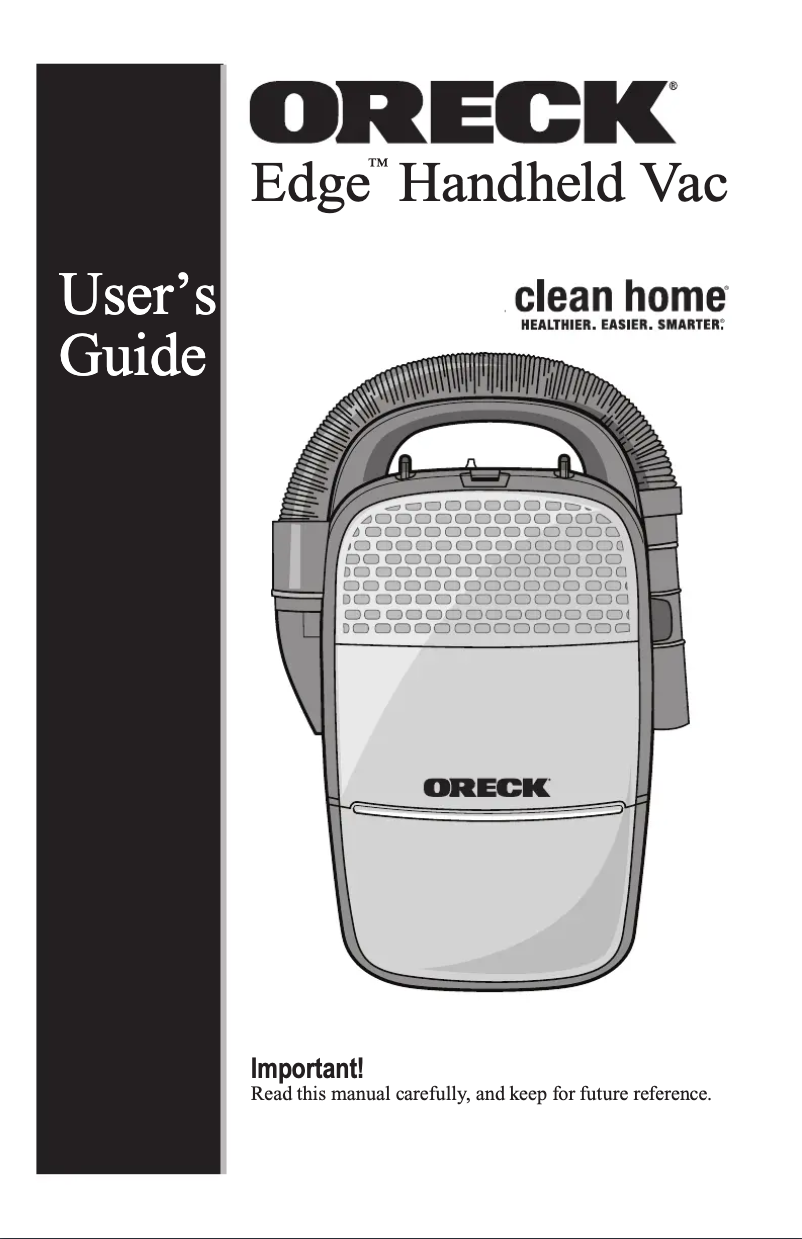 Page 1 de la notice Manuel utilisateur Oreck Edge CC1400