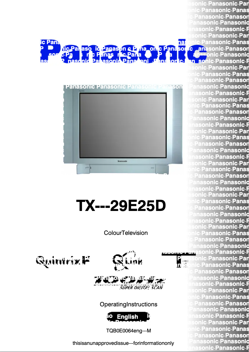 Imagen de la primera página del manual del dispositivo TX-29E25D