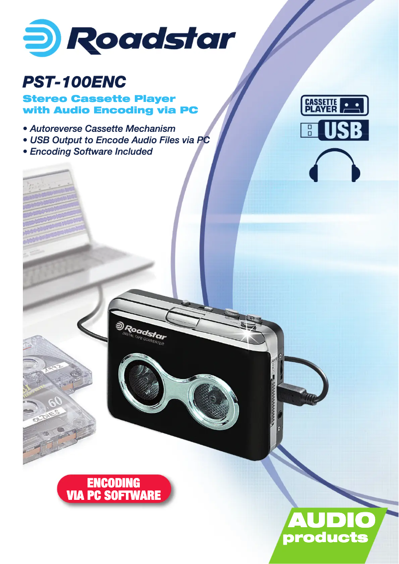 Page 1 of the manual Technical Sheet Roadstar PST-100ENC