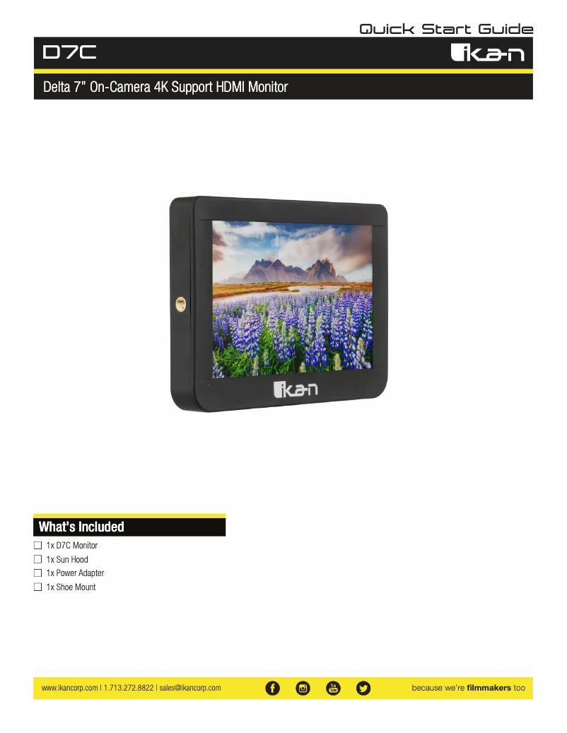 Page n°1 - Manuel utilisateur Ikan Delta D7C