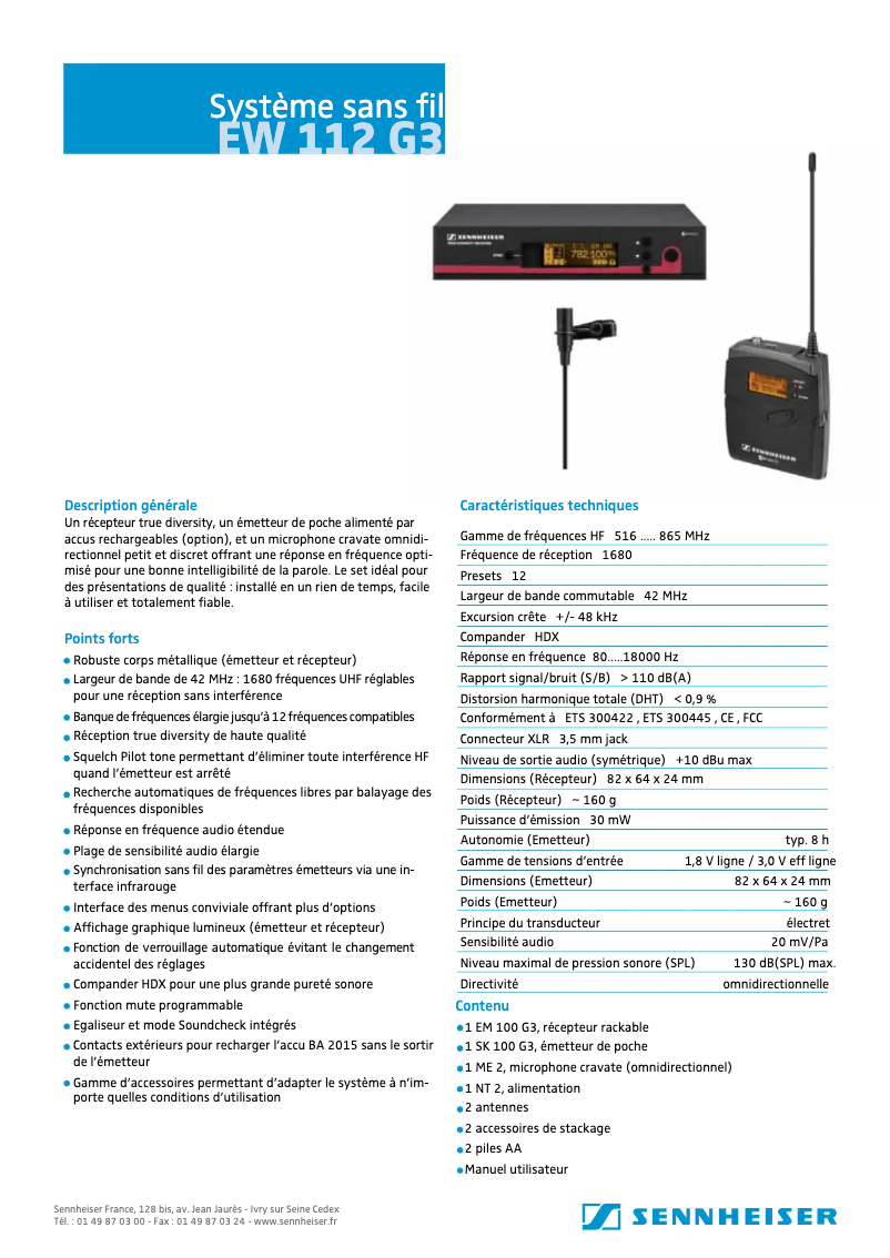 Image de la première page du manuel de l'appareil EW 112 G3