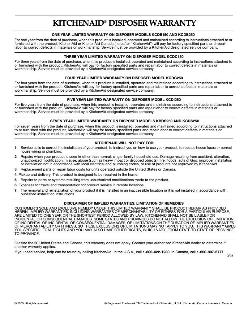 Image de la première page du manuel de l'appareil KCDB250G