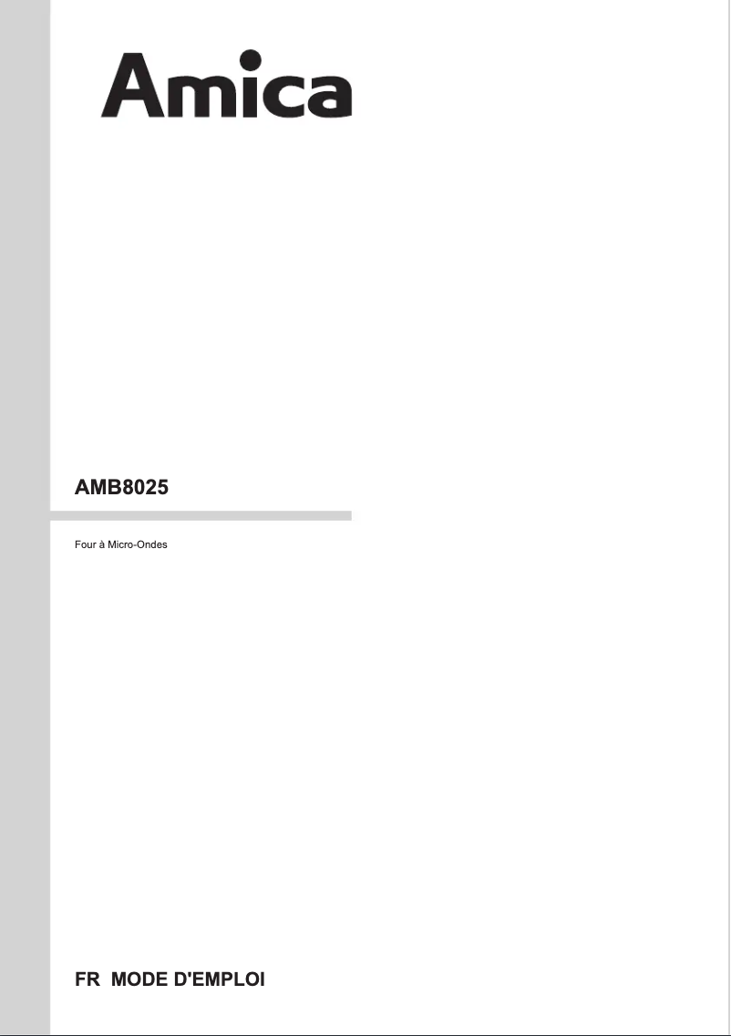 Page n°1 - Manuel utilisateur Amica AMB8025