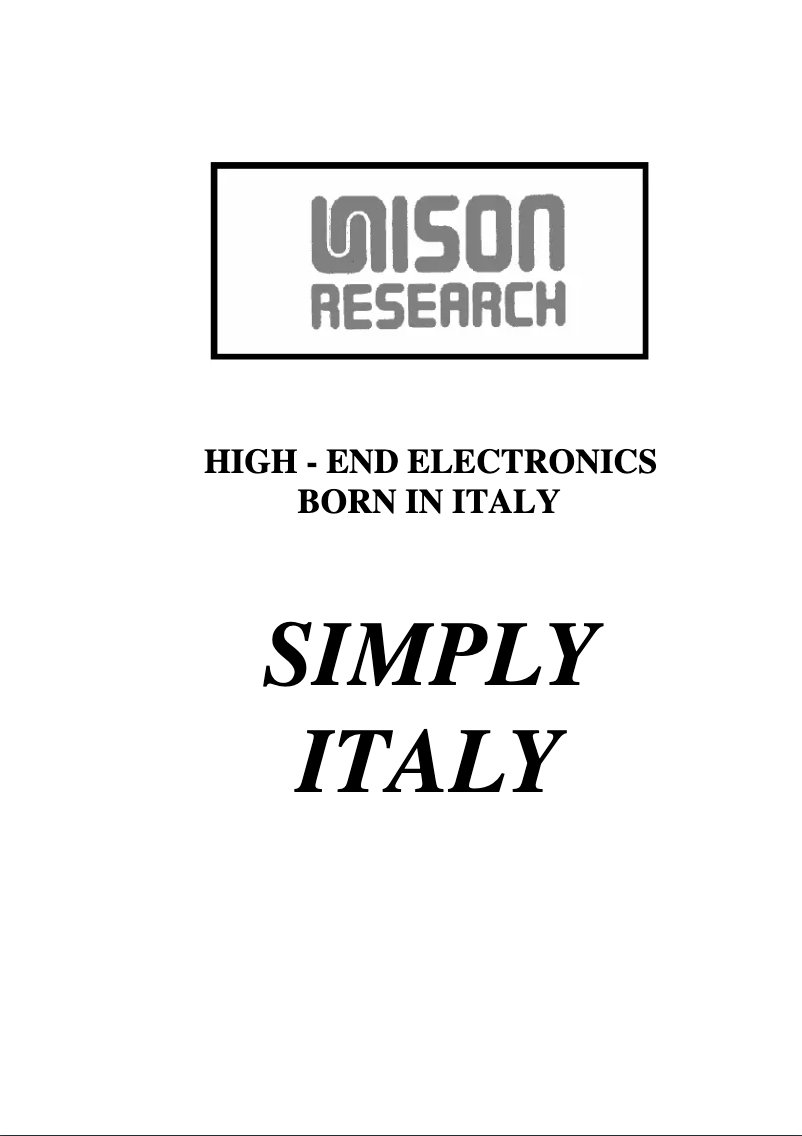Image de la première page du manuel de l'appareil Simply Italy