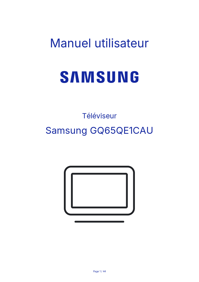 Page n°1 - Manuel utilisateur Samsung GQ65QE1CAU
