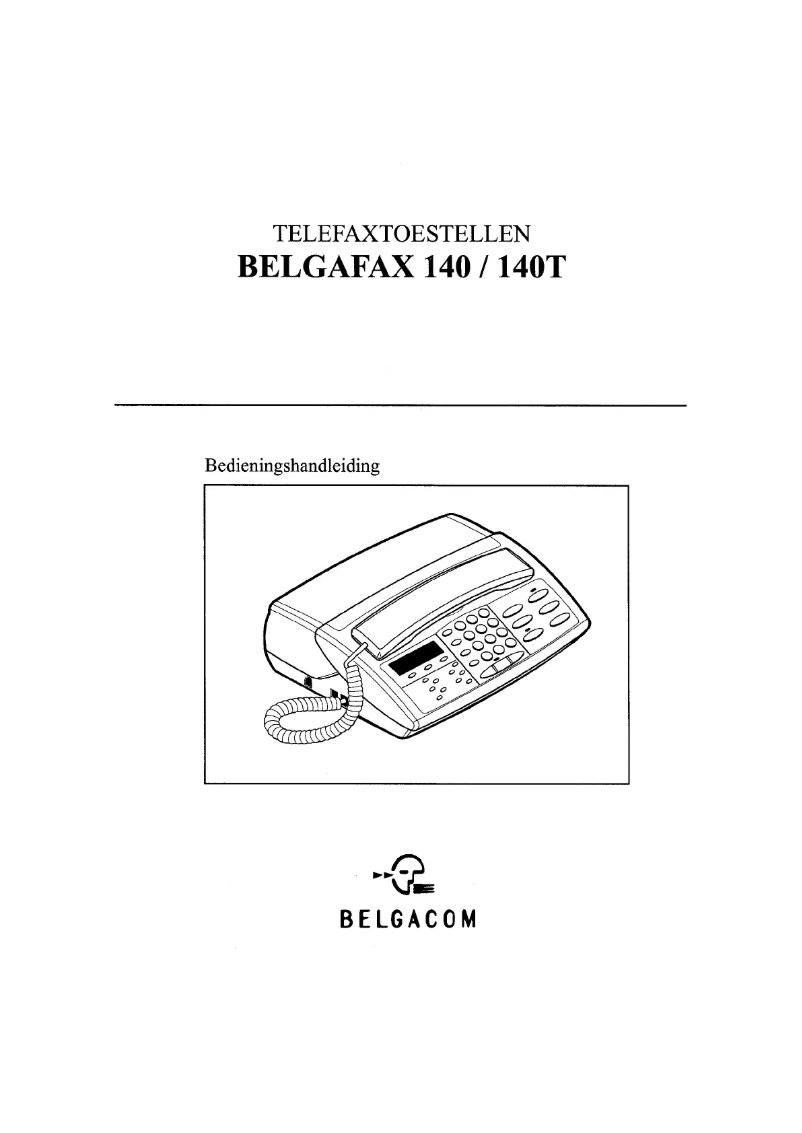 Image de la première page du manuel de l'appareil Belgafax 140