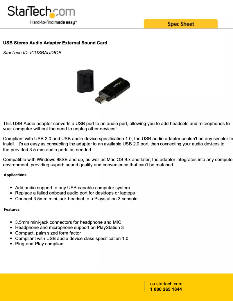 Imagen de la primera página del manual del dispositivo ICUSBAUDIOB