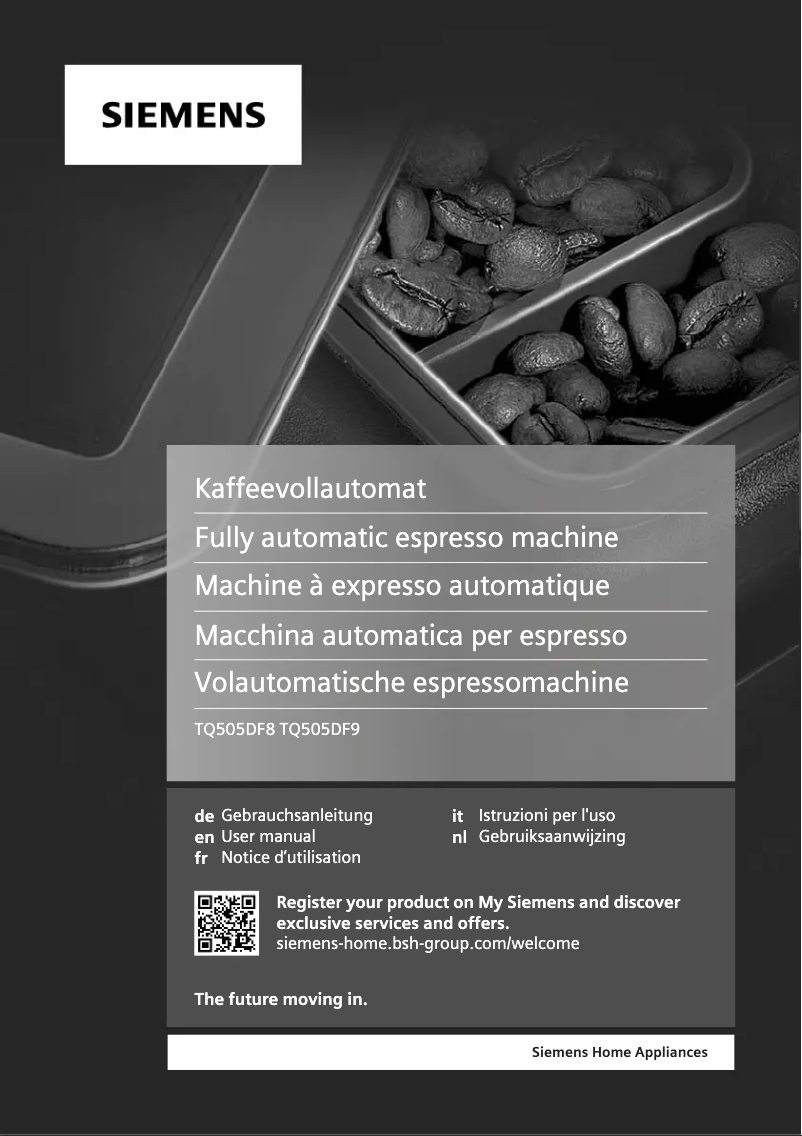 Page n°1 - Manuel utilisateur Siemens TQ505DF8