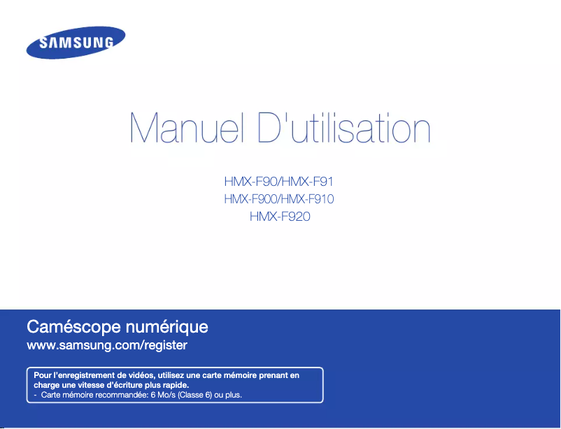 Page n°1 - Manuel utilisateur Samsung HMX-F90WP