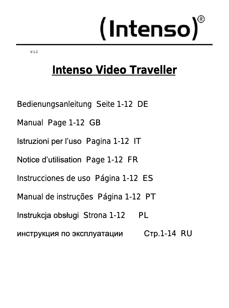 Page 1 de la notice Manuel utilisateur Intenso Video Traveller